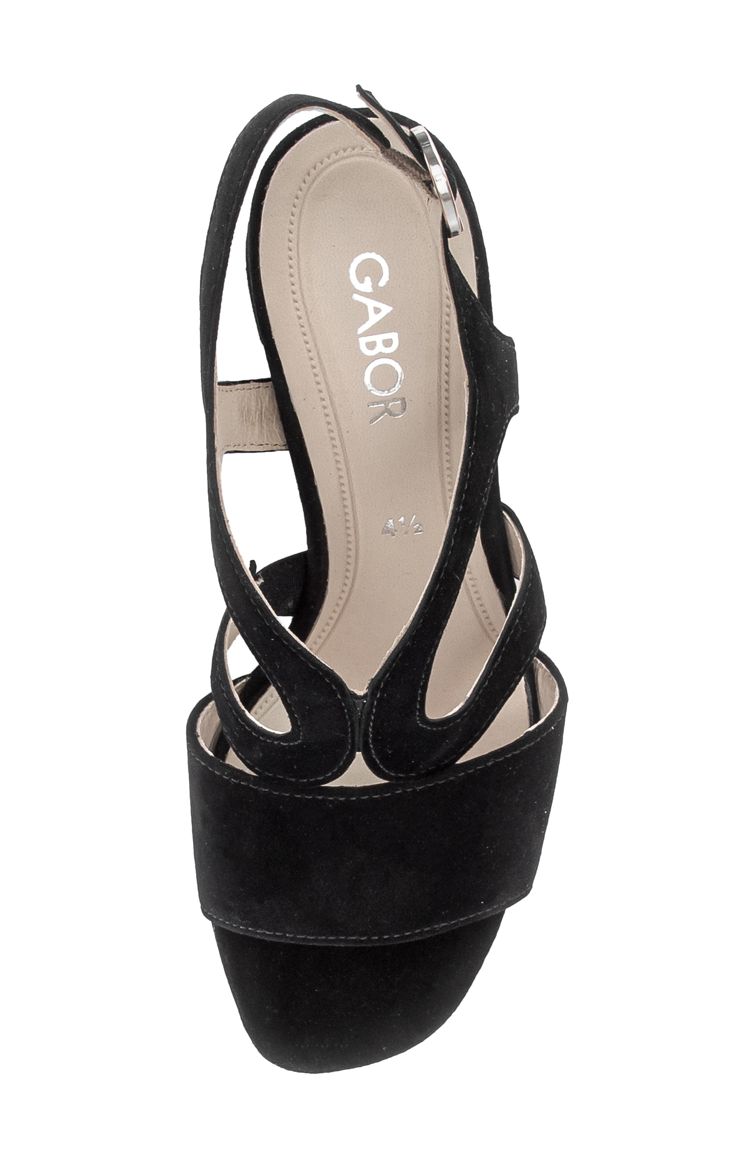 Gabor Ankle Strap Sandal, Alternate, color, Black