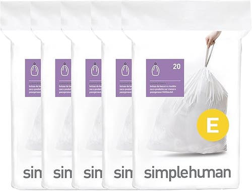 Simplehuman Code E Custom Fit Liners With Quick Dispense Packs In White