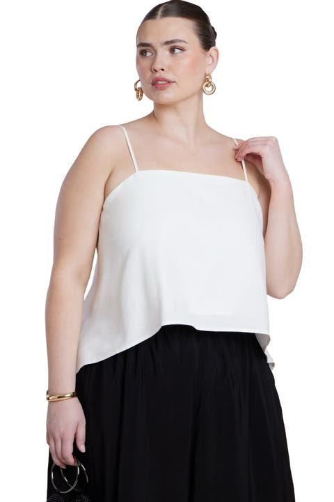 Cascading Linen Crop Top (Plus)