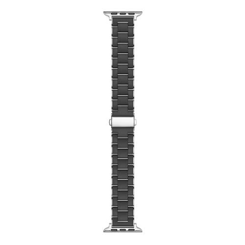 Posh Tech Orla Silicone And Steel Band For Apple Watch In Black
