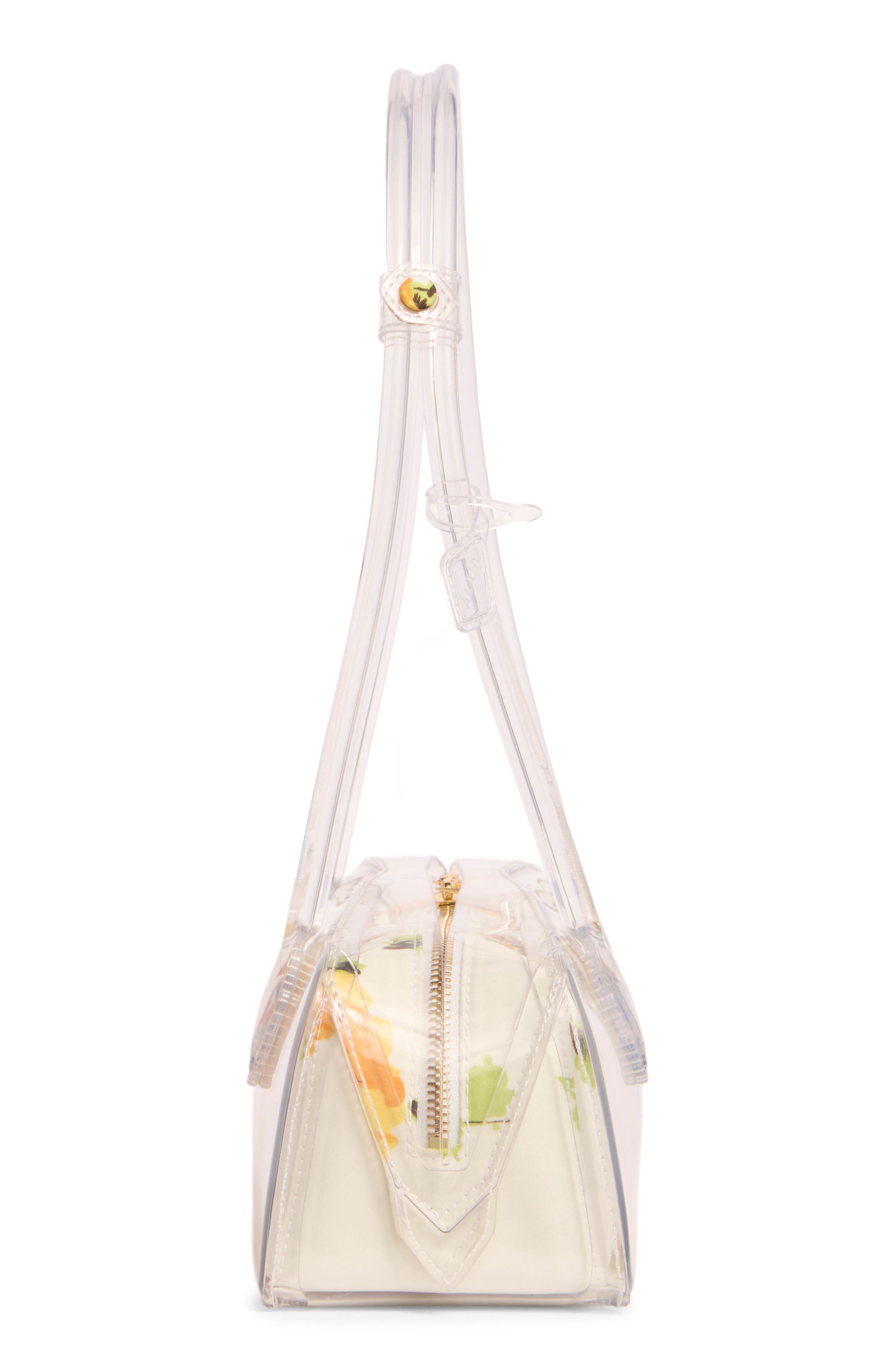 Medium Le Teckel Floral Print East/West Shoulder Bag, Alternate, color, BLANC/ JAUNE 022