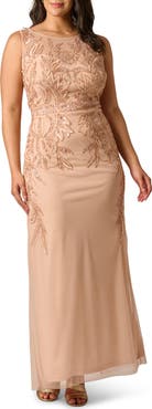 Adrianna Papell Bead Embellished Evening Gown