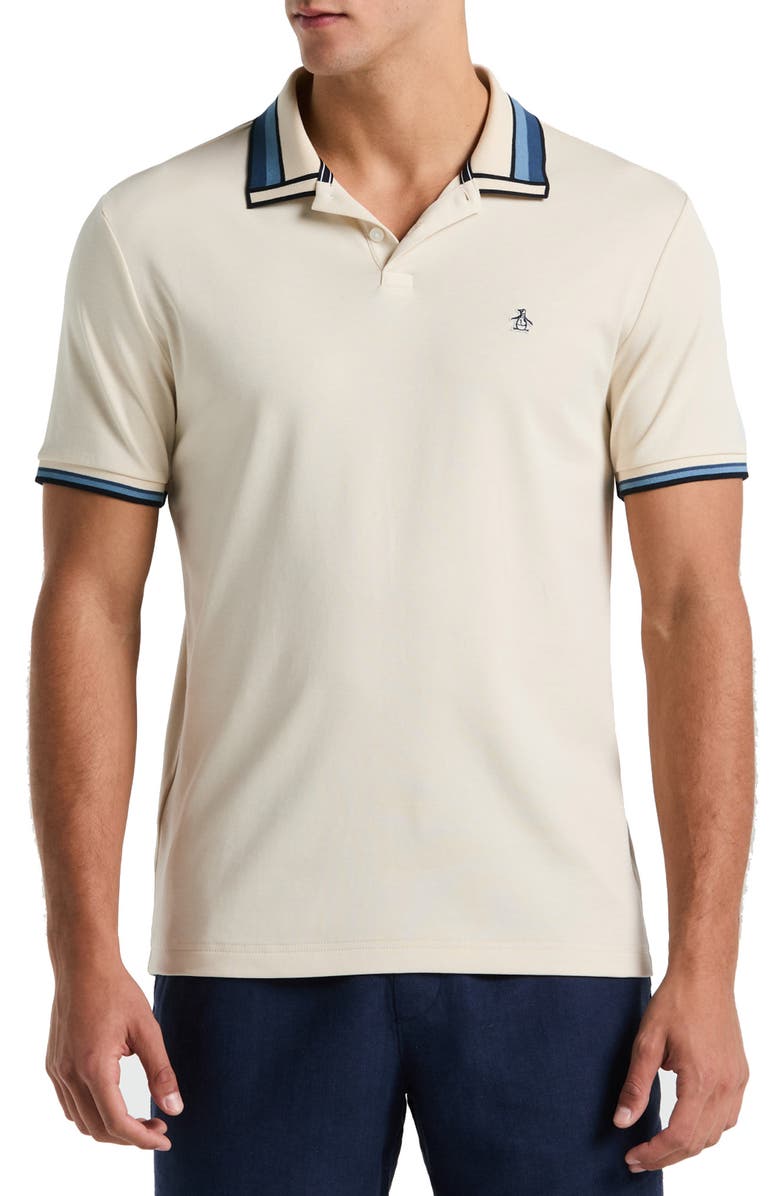 Original Penguin Tipped Cotton Interlock Polo, Main, color, Birch