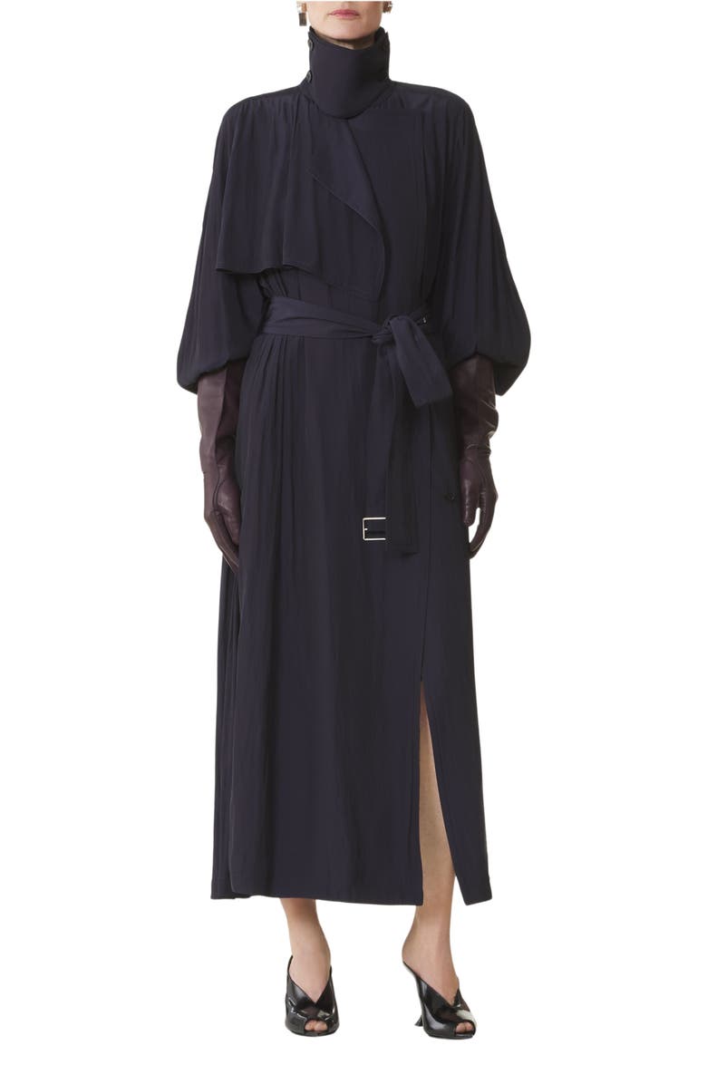 Lanvin Trench In Charmeuse, Main, color, Montana