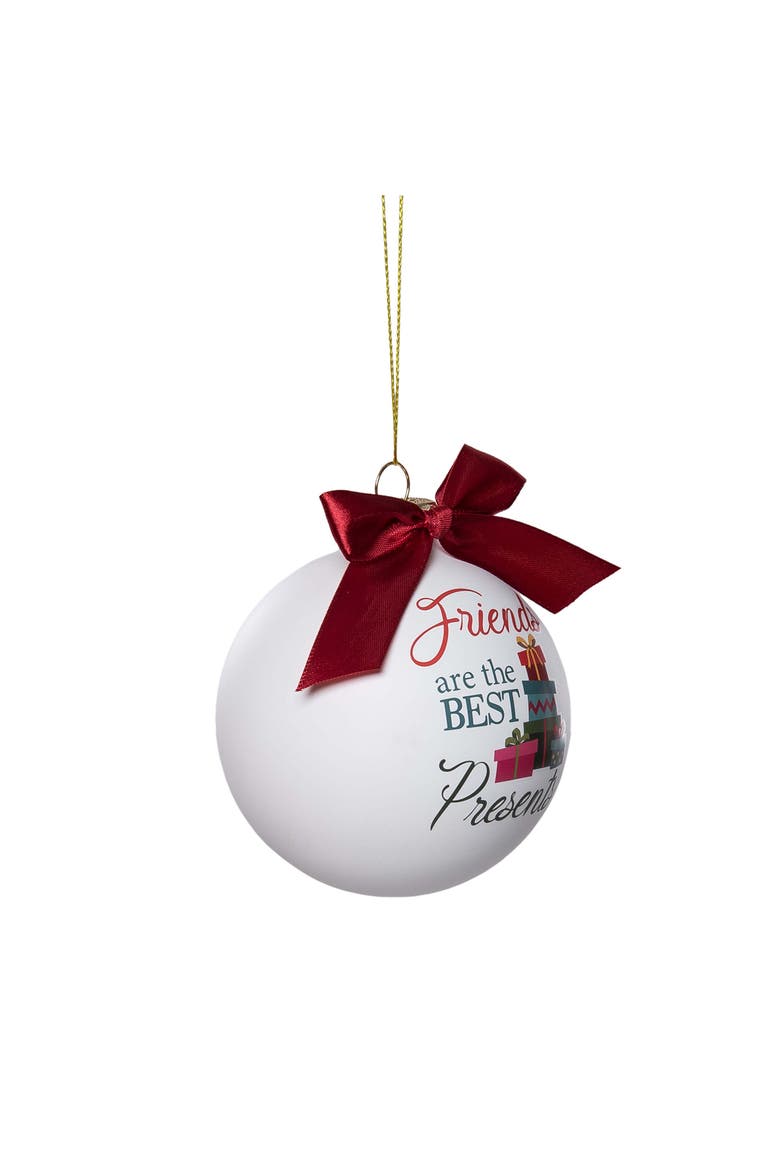Friends Are Presents Christmas Tree Ornament, Alternate, color, Red
