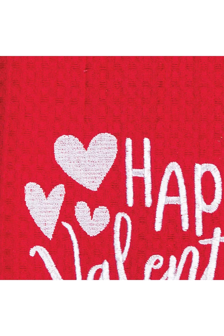 Happy Valentine's Day 100% Cotton Waffle Weave Handtowel, Alternate, color, Red