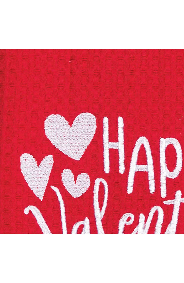 C&F Home Happy Valentine's Day 100% Cotton Waffle Weave Handtowel, Alternate, color, Red