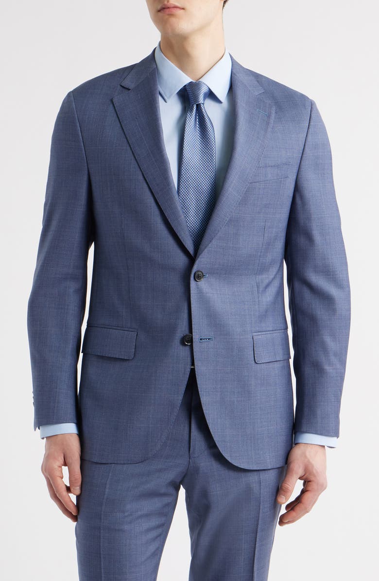 Peter Millar Hartford Classic Fit Blue Glen Check Wool Suit, Alternate, color, Medium Blue
