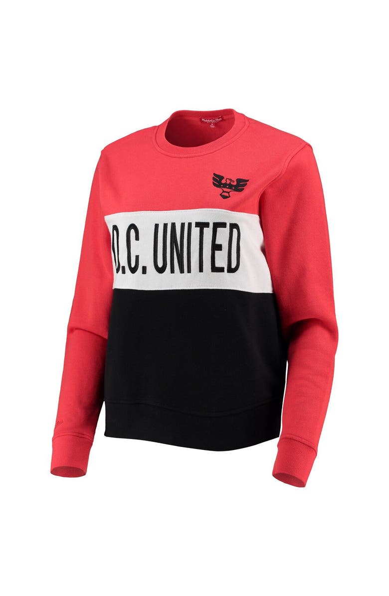 Mitchell & Ness Women's Mitchell & Ness Black D.C. United Color Block Pullover Sweatshirt, Alternate, color, 