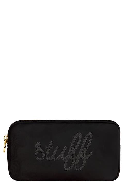 Large Stuff Embroidered Nylon Pouch