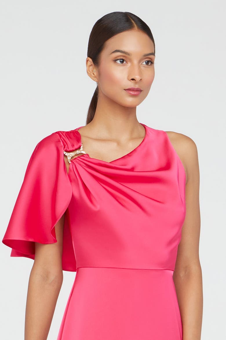 Darcie Flutter Sleeve Gown, Alternate, color, Begonia