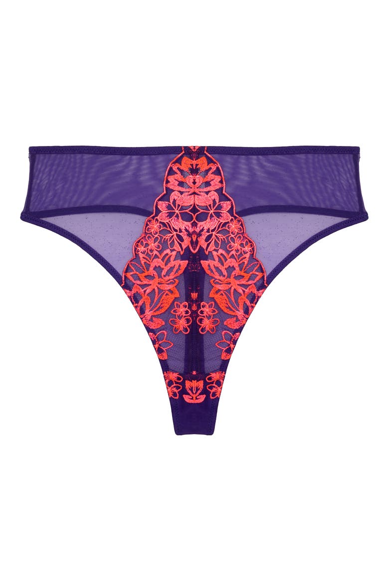 Ada Blossom High Waist Thong, Alternate, color, PURPLE
