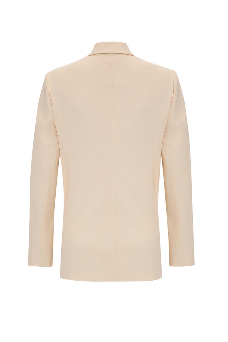Double Breasted Regular Woven Blazer Jacket, Alternate, color, ECRU