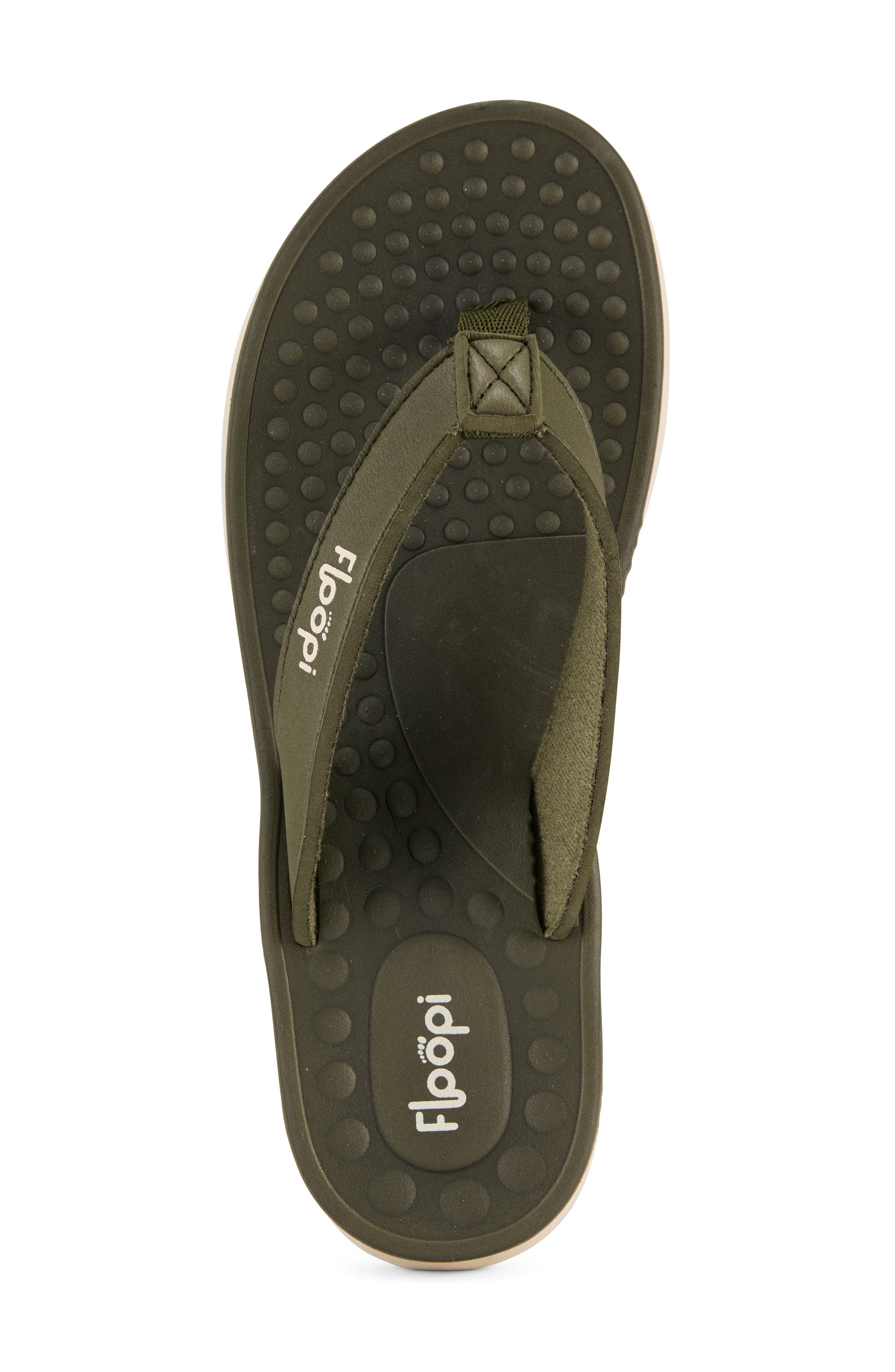 Faux Leather Thong Sandal, Alternate, color, HUNTER GREEN