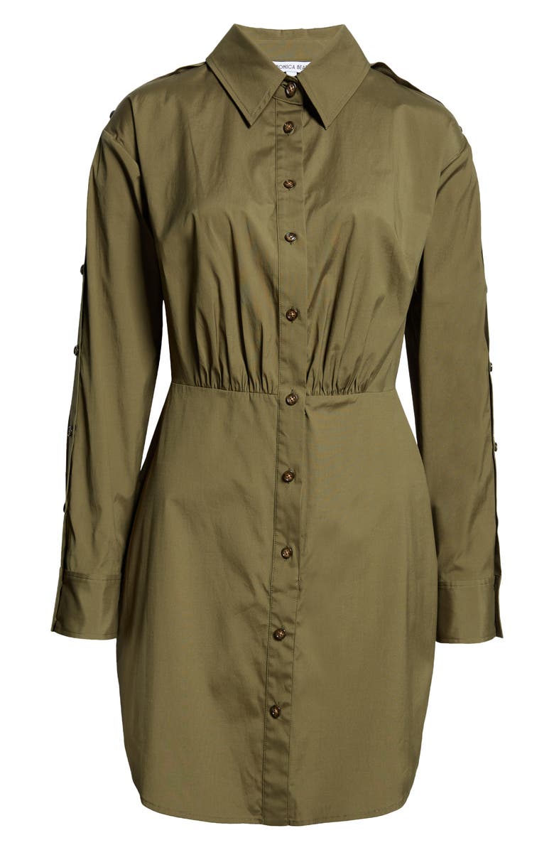 Veronica Beard Rae Button Long Sleeve Mini Shirtdress, Alternate, color,