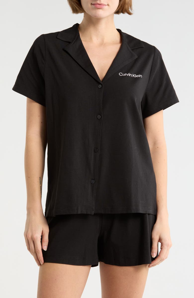 Calvin Klein Short Pajamas, Main, color, Black