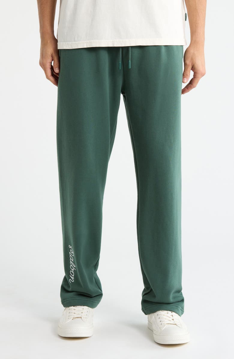 Malbon Golf Bon Script Embroidered Sweatpants, Main, color, Hunter Green