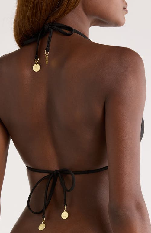 Kulani Kinis Ring Halter Bikini Top In Black