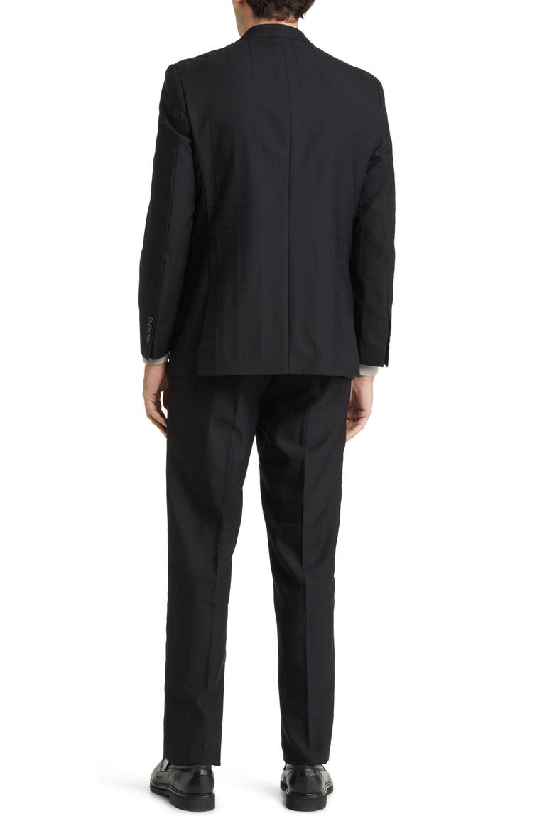 Norris Black Windowpane Wool Suit, Alternate, color, BLACK