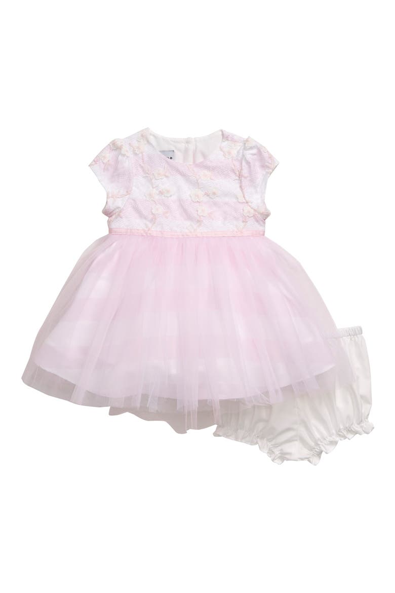 Fit & Flare Dress, Main, color, PINK/ WHITE