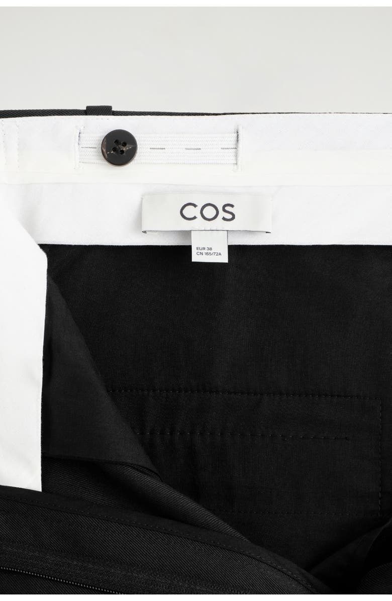 COS Relaxed Twill Wide-Leg Pants, Alternate, color, Black