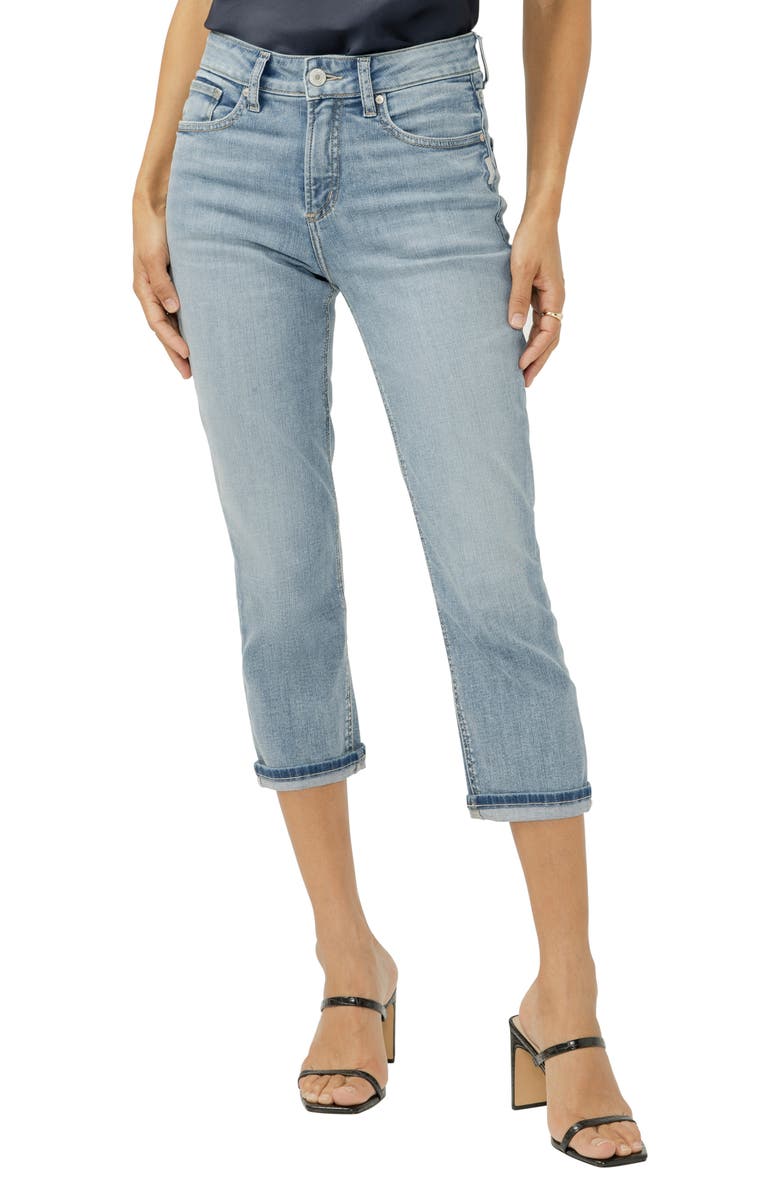 Silver Jeans Co. Avery Curvy High Waist Capri Jeans, Main, color, Orlando