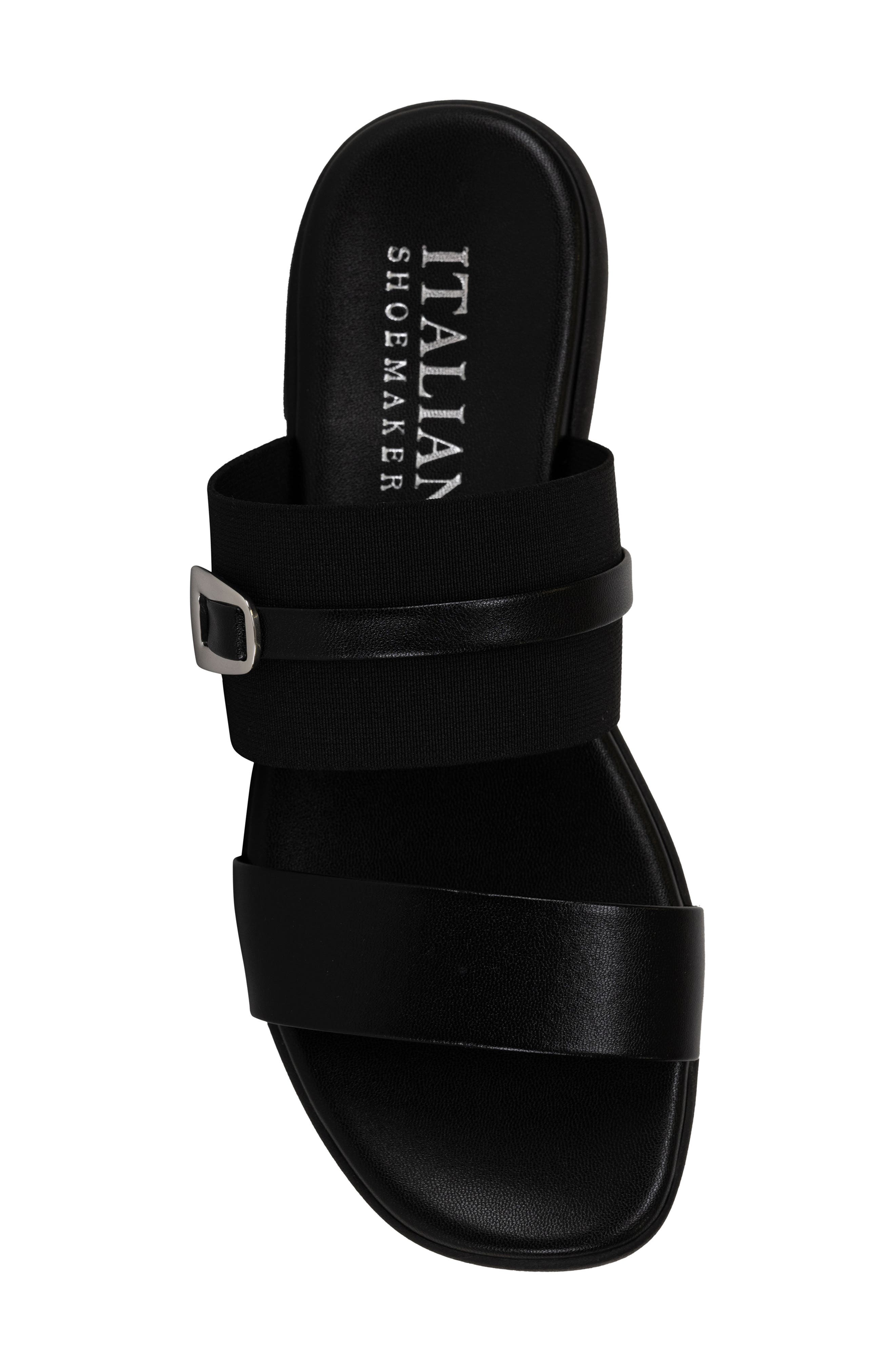 ITALIAN SHOEMAKERS Jelani Square Toe Slide Sandal, Alternate, color, Black