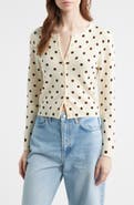 Reformation Bernadette Polka Dot Wool Cardigan