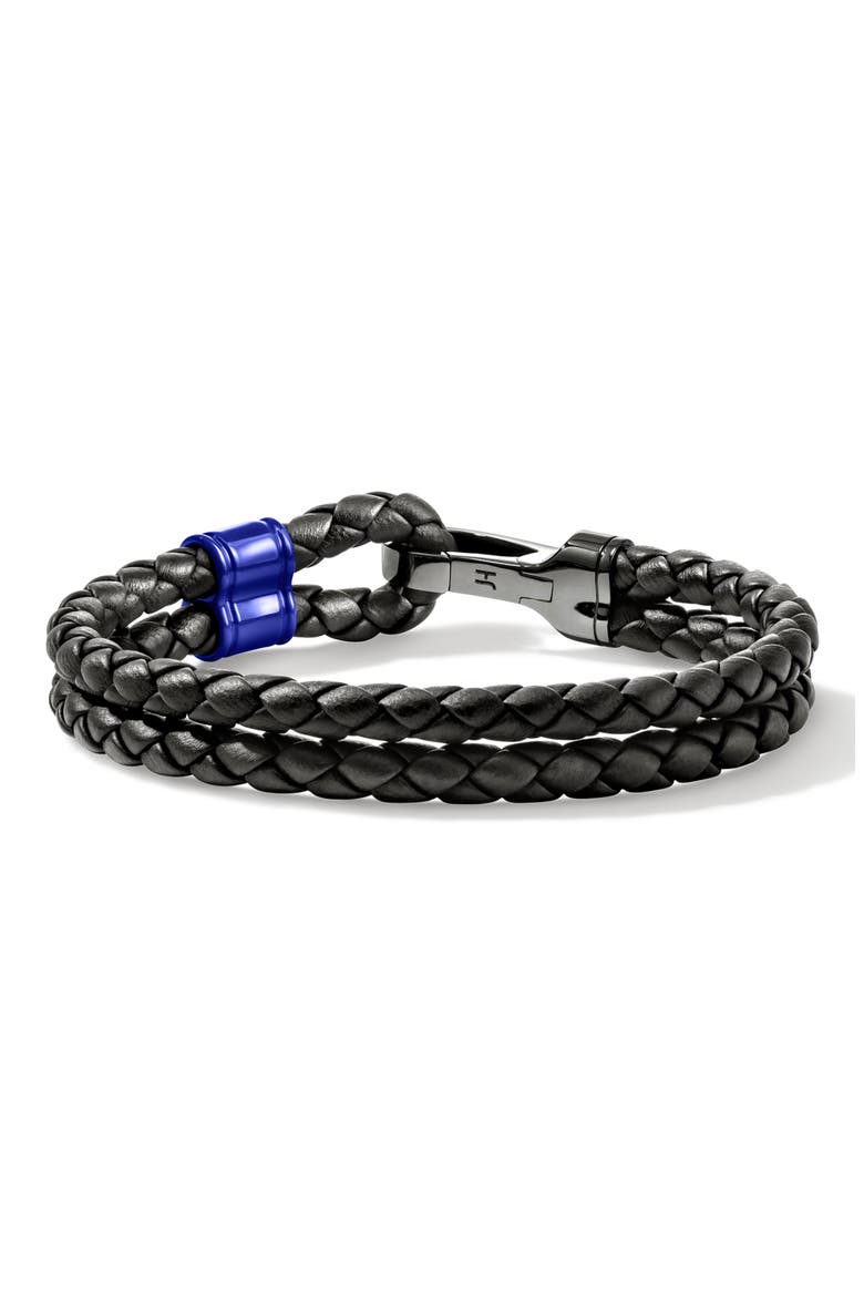 Double Layer Bracelet, Alternate, color, DARK SILVER/ BLACK