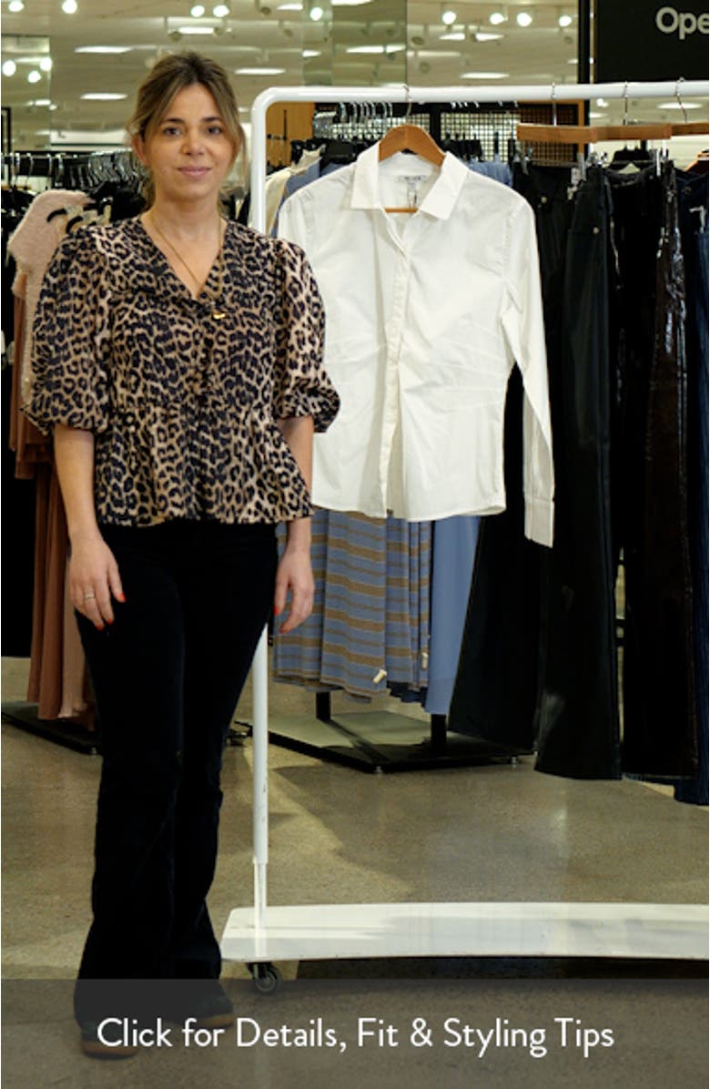 Pintuck Stretch Cotton Button-Up Shirt, sales video thumbnail