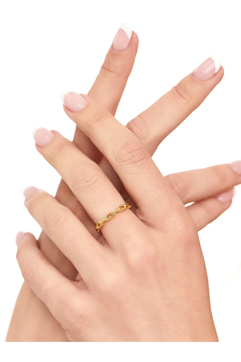 Cable Link Ring in Gold Plated Sterling Silver, Alternate, color, Yellow Gold