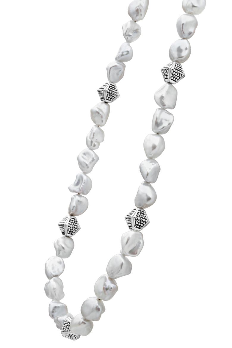 Luna Keshi Pearl Necklace, Alternate, color, SILVER/ KESHI PEARL