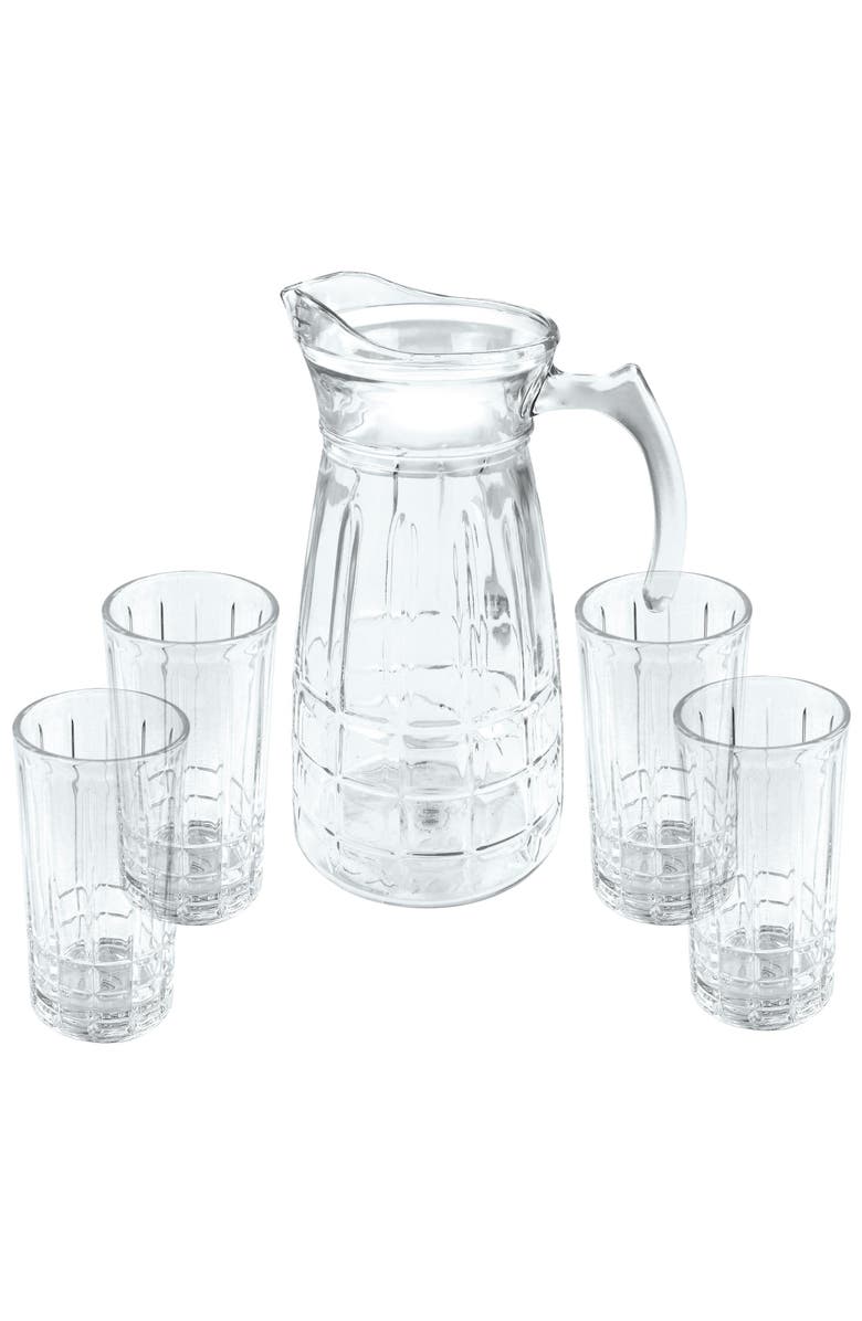Gibson Home Jewelite Glass Pitcher and Tumbler Set, Main, color, Clear
