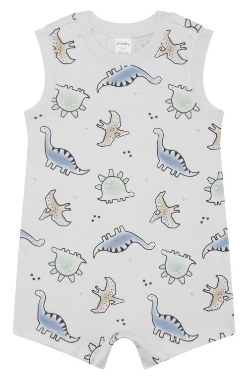 Pl Baby By Petit Lem 3-pack Rompers In Light Heather Grey