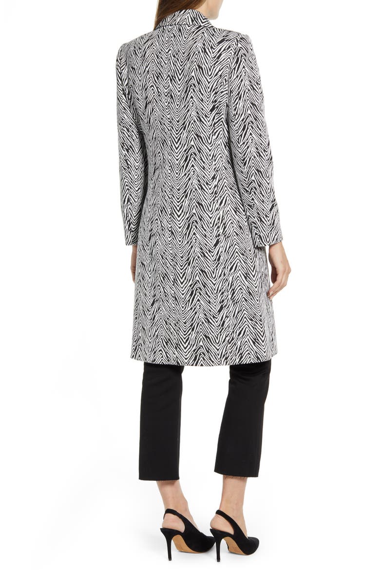 Zebra Jacquard Coat, Alternate, color, RICH BLACK