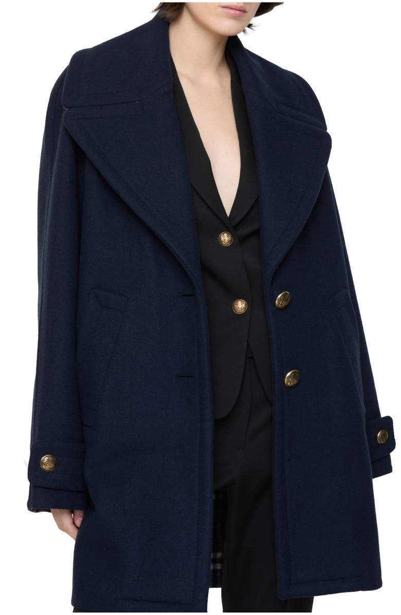 Burberry Wool Coat, Main, color, Pilot Blue