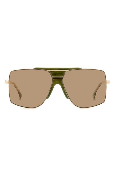 62mm Square Aviator Sunglasses