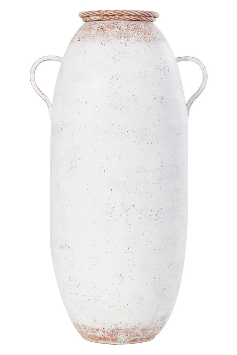Metal Vase, Main, color, WHITE