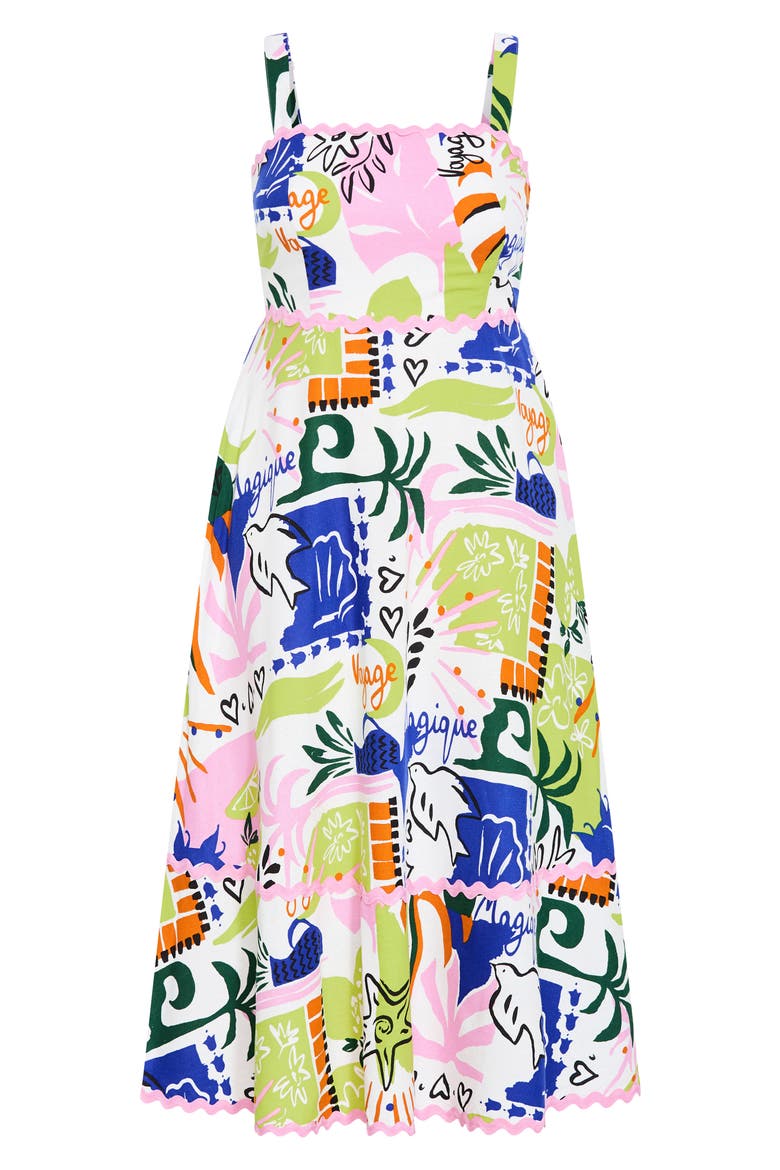 Shani Abstract Print A-Line Dress, Alternate, color, SUMMER CRAZE