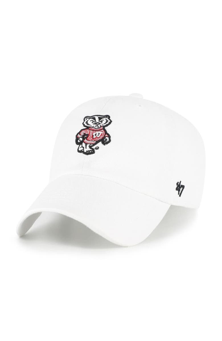 '47 Men's '47 White Wisconsin Badgers Clean Up Adjustable Hat, Main, color, White