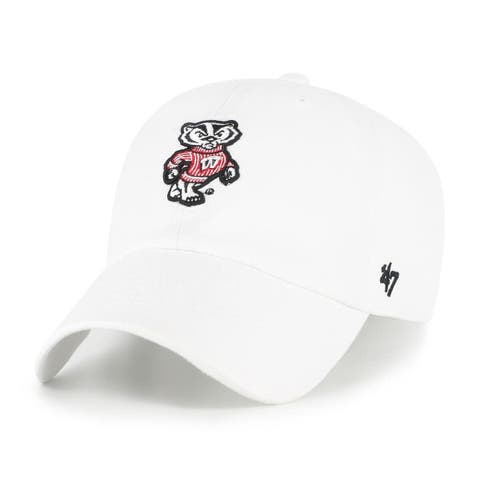 Men's '47 White Wisconsin Badgers Clean Up Adjustable Hat