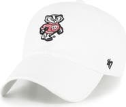'47 Men's '47 White Wisconsin Badgers Clean Up Adjustable Hat