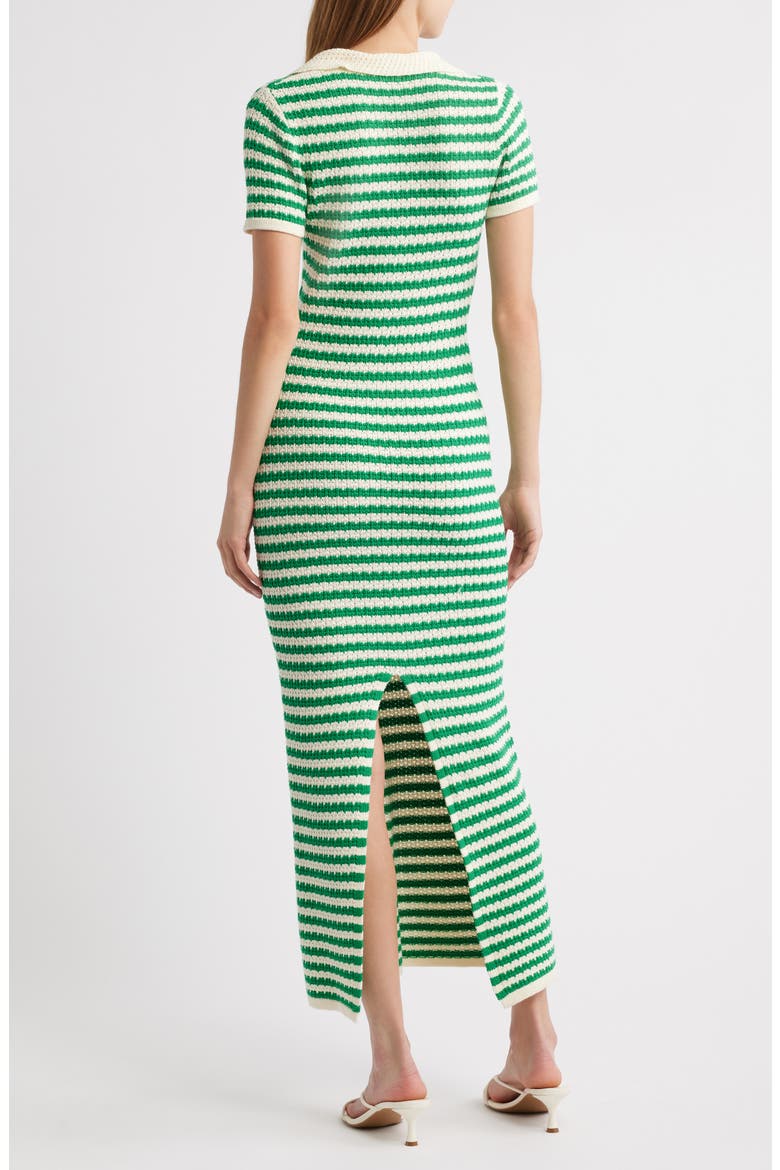 Johnny Collar Short Sleeve Sweater Dress, Alternate, color, GREEN