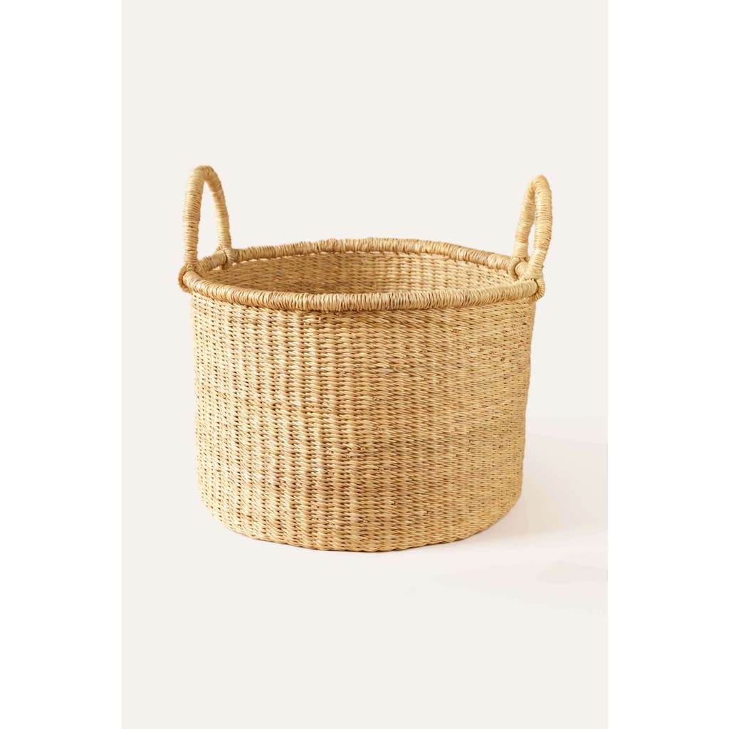Indego Africa Bolga Floor Basket With Handles In Natural