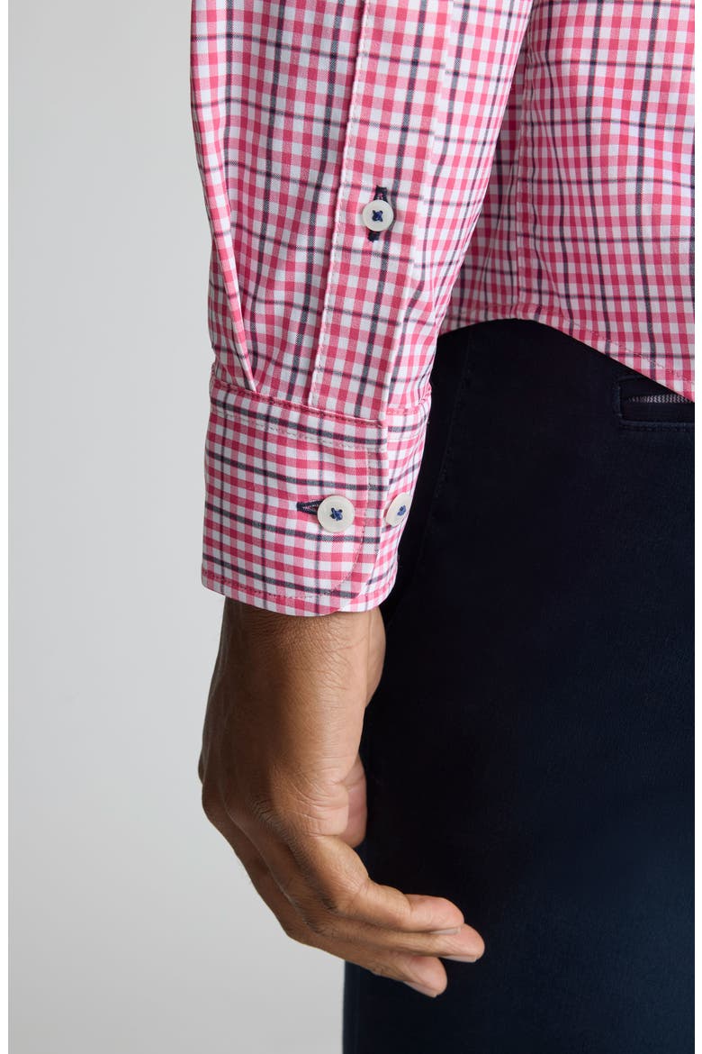 Almeida Gingham Check Performance Button-Down Shirt, Alternate, color, RED