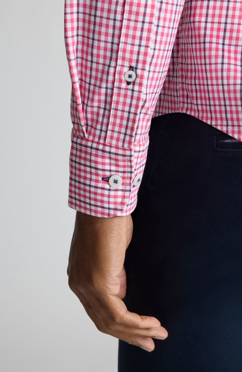 UNTUCKit Almeida Gingham Check Performance Button-Down Shirt, Alternate, color, Red