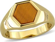 DELMAR Tiger's Eye Hexagon Ring