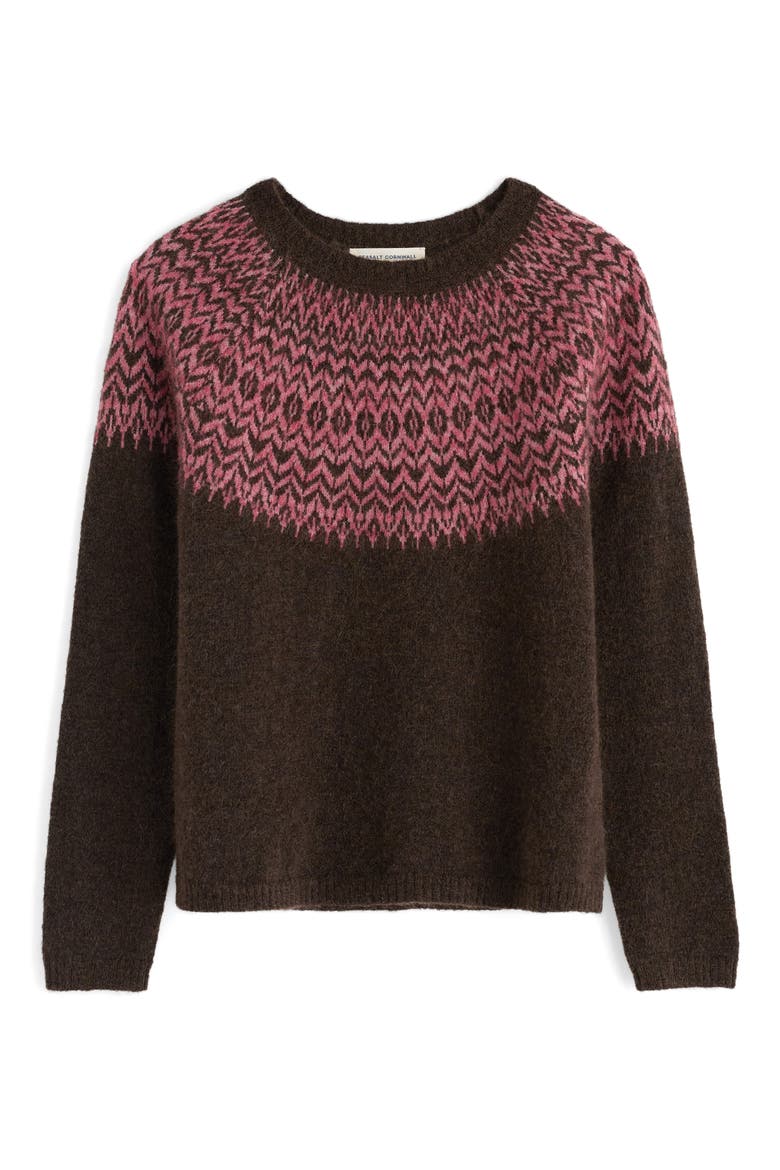 Spruce Frost Fair Isle Sweater, Main, color, KNIT HELLEBORE DARK RYE SQUASH