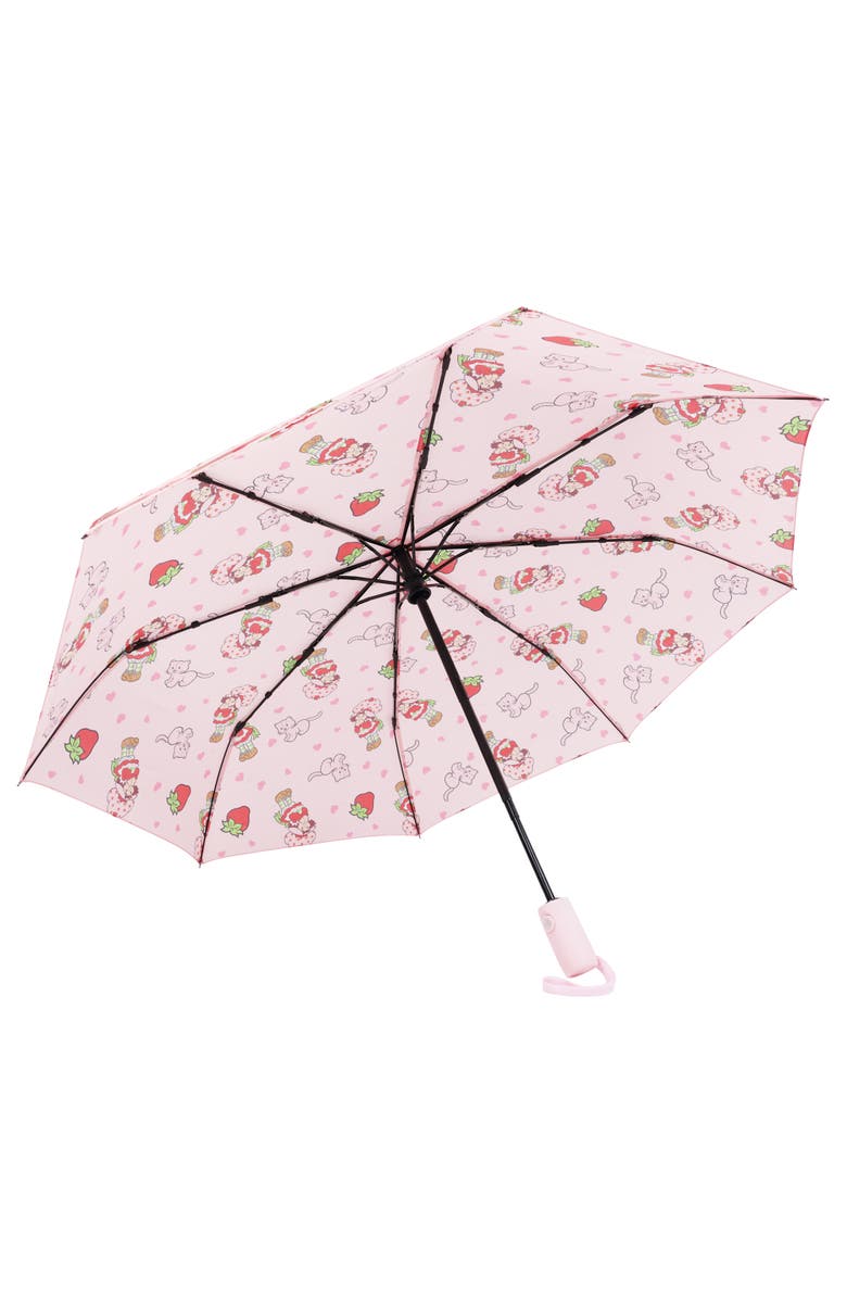 Strawberry Shortcake Heart Print Compact Umbrella, Alternate, color, 