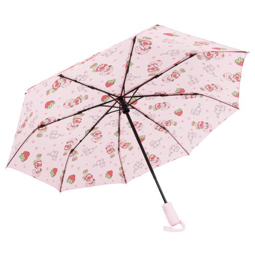 Strawberry Shortcake Heart Print Compact Umbrella In Brown